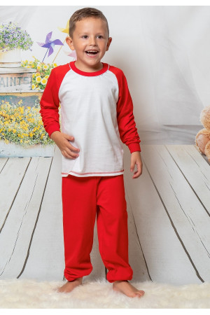130 Kids Red/ white long pyjama set 100% Cotton