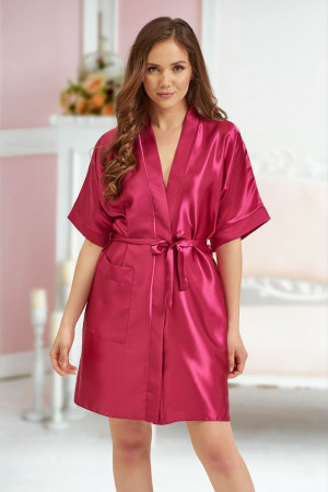 2106 Soft Satin Dressing Gown Burgundy S - 7XL 