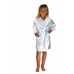 3107 White Children Satin Robe